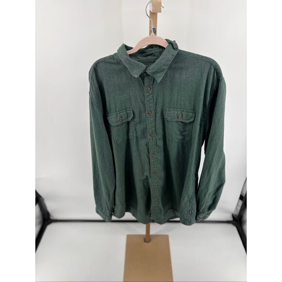BARBOUR Men’s Long Sleeve Tailored Fit Flannel Shirt Green Size XXL Button Down - Picture 1 of 10